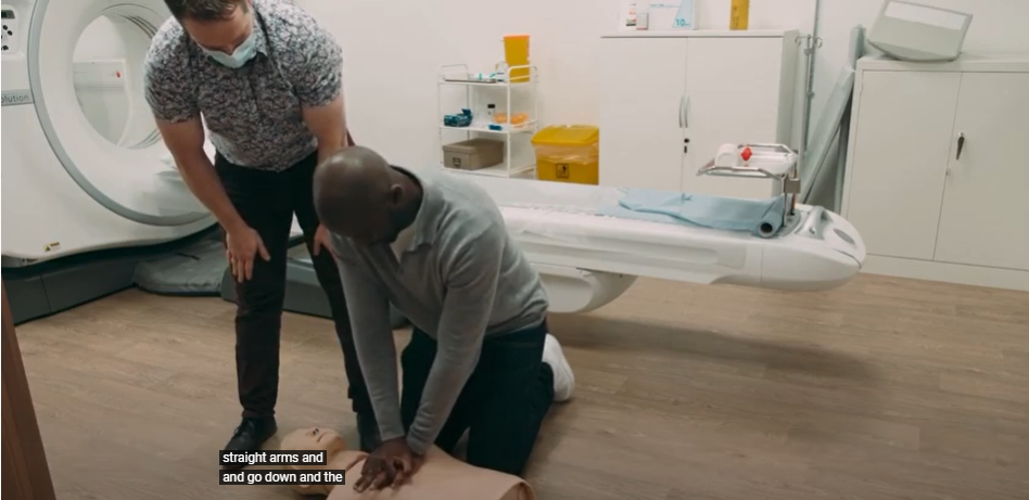 Fabrice Muamba demonstrates CPR